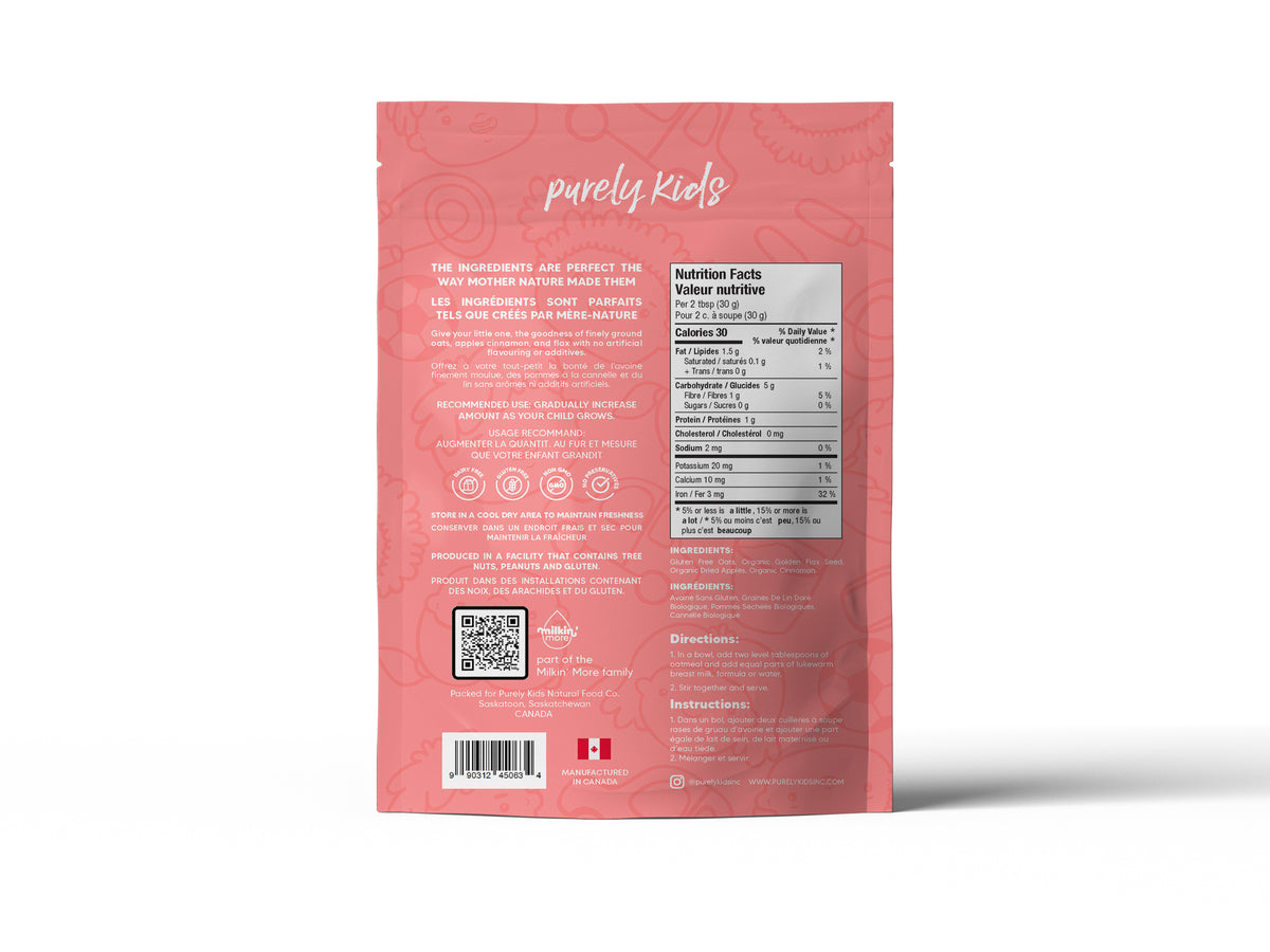 Purely Kids Apple Cinnamon Infant Oatmeal