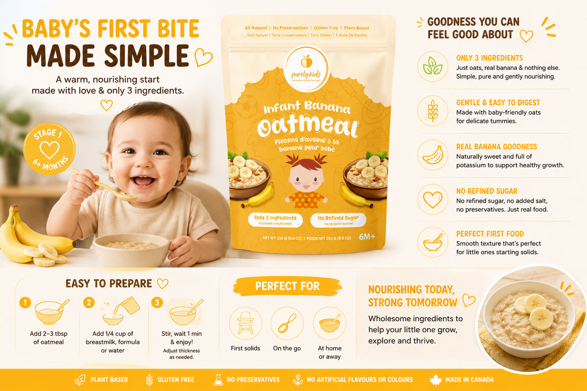 Purely Kids Organic Banana Flax Infant Oatmeal